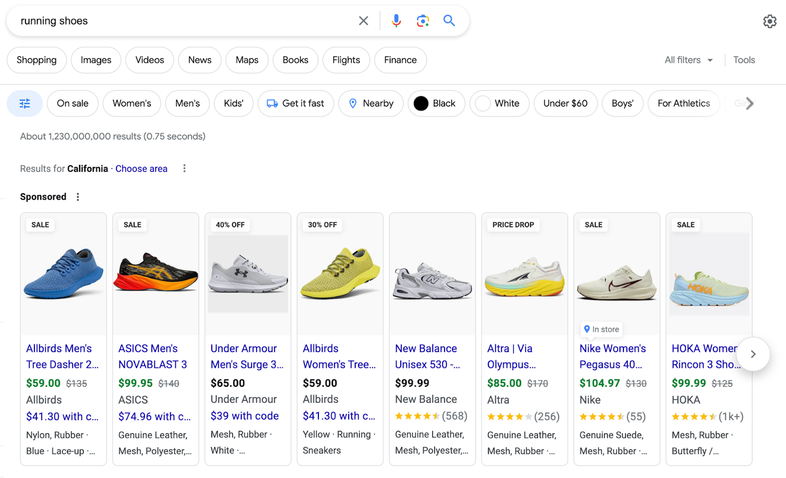 مثال على إعلان تسوق مدفوع