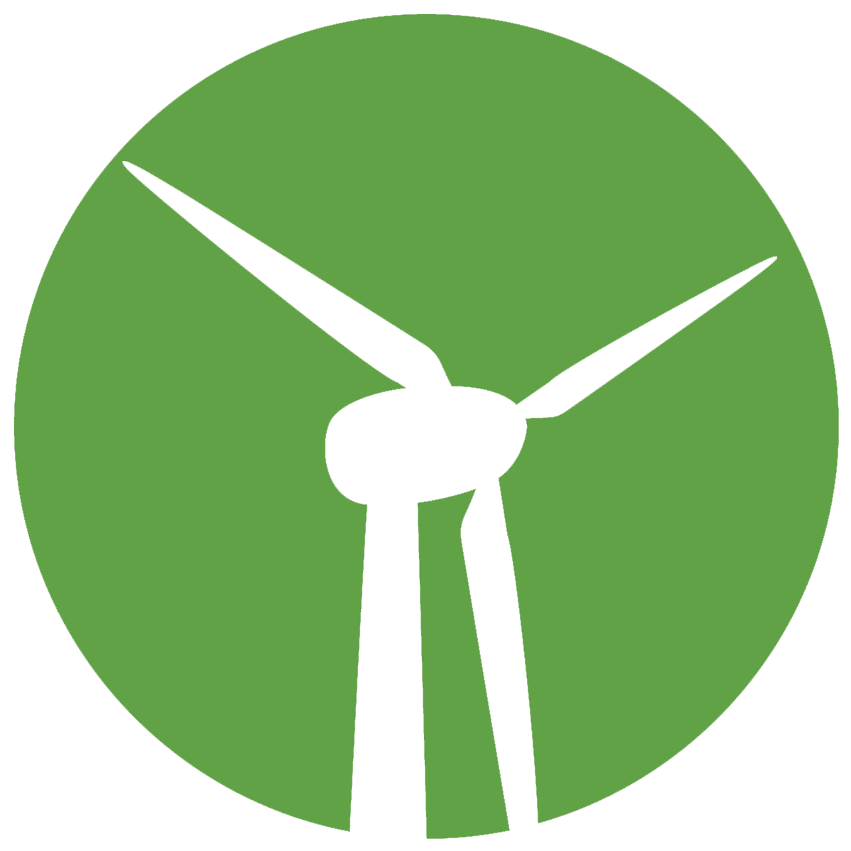 Wind turbine icon on green background