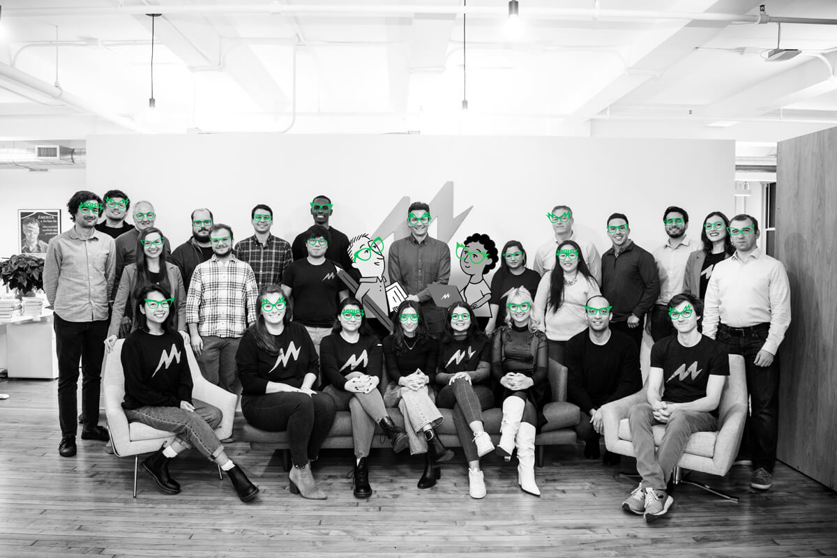 Black and white photo of the Mighty Team