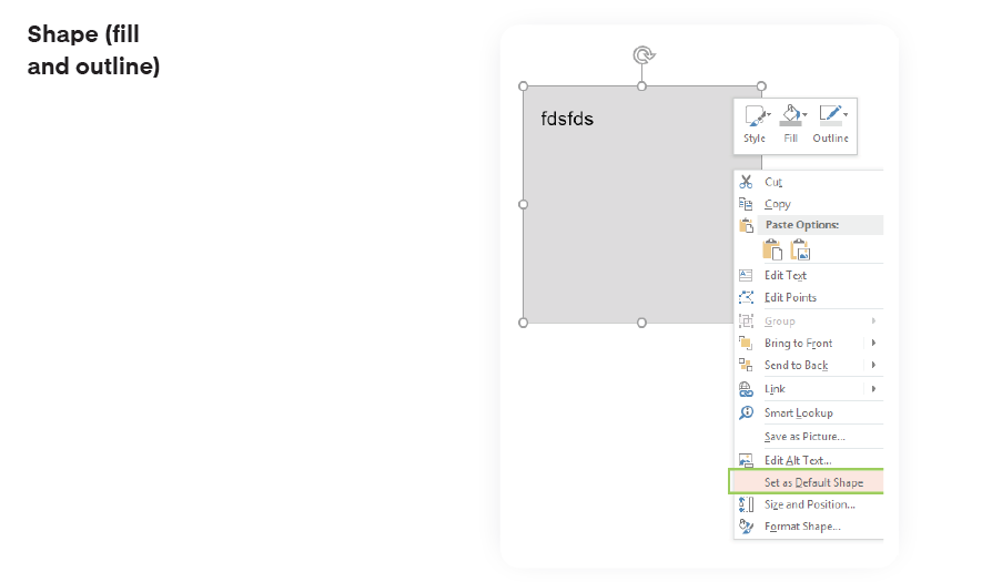 setting up PPT shapes