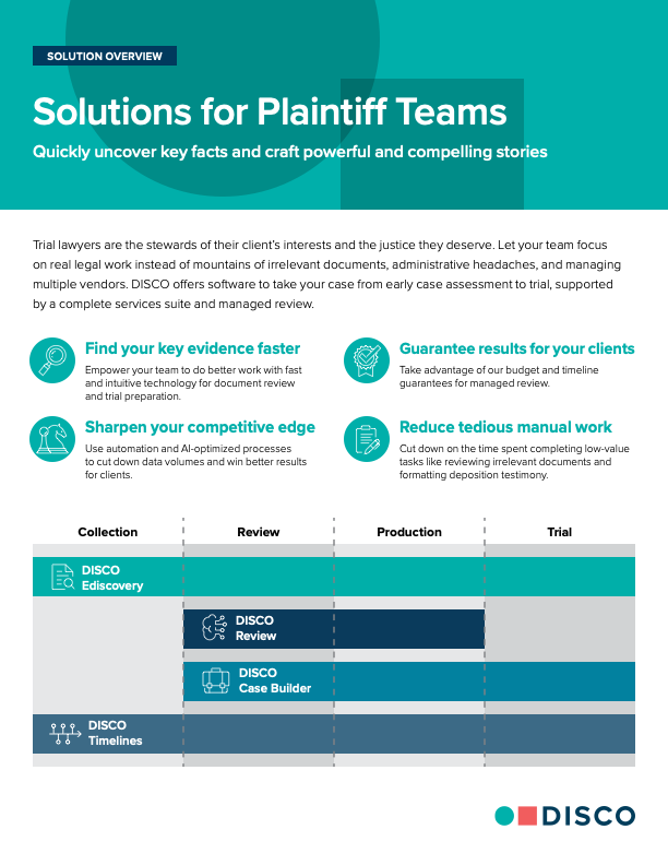 DISCO Case Builder Product Overview DISCO Resource Library