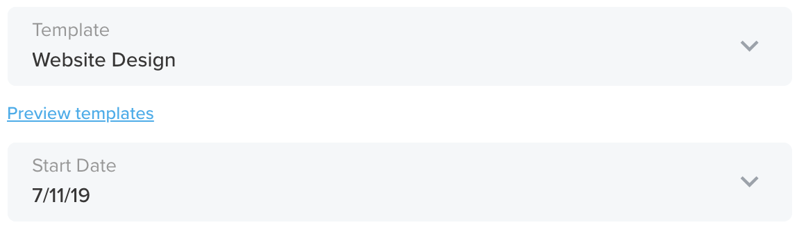 Project start date field for new projects in TeamGantt