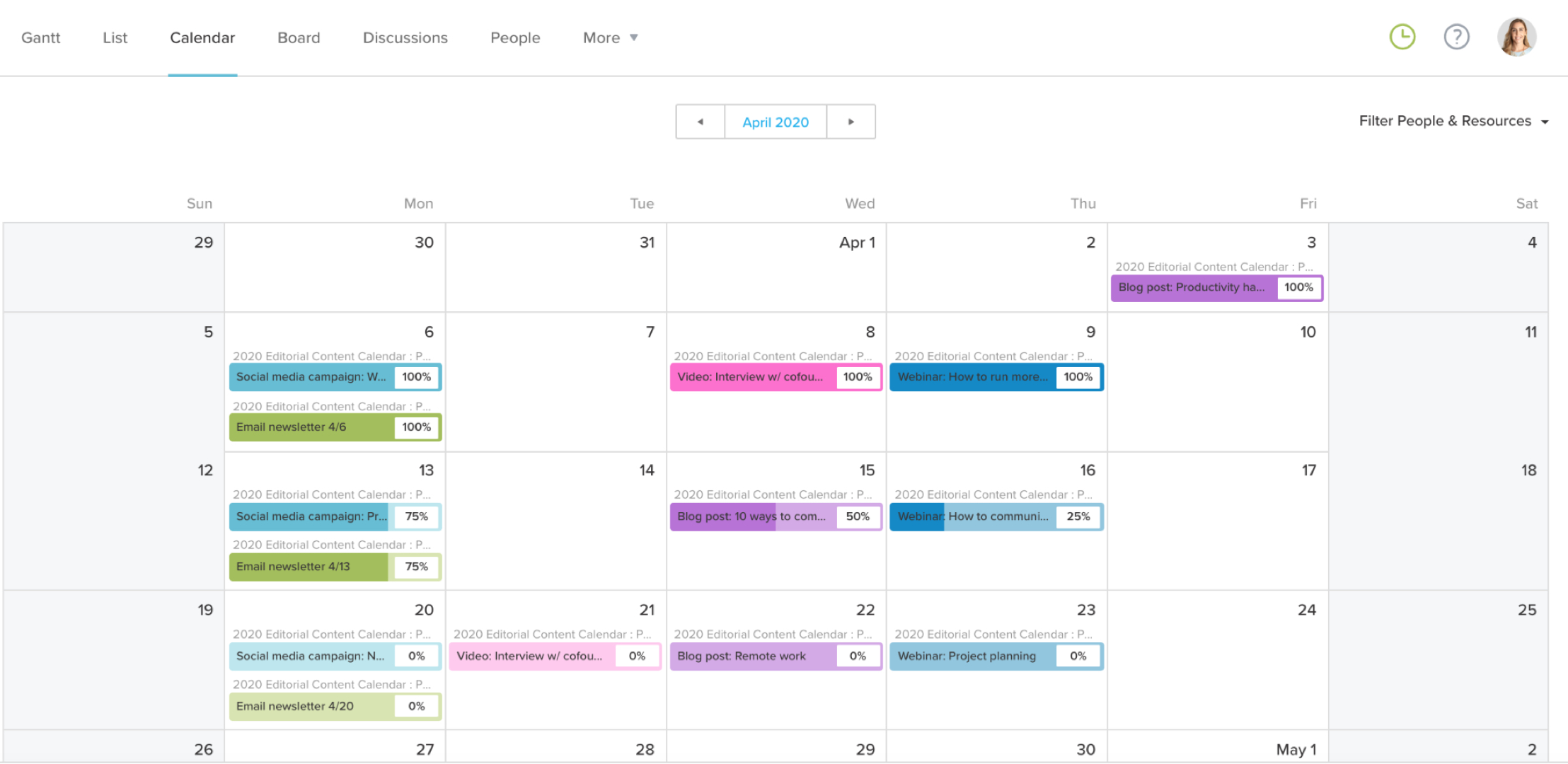 Content Calendar Template & Examples | TeamGantt