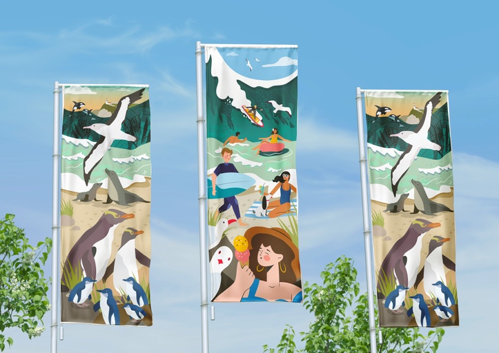 Dunedin City Council Banner Illustrations - Denise Narciso