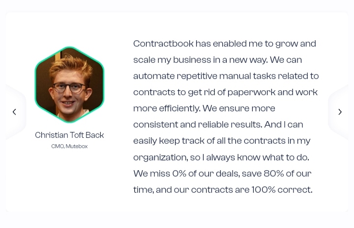 quote by CMO of Mutebox on Contractbook