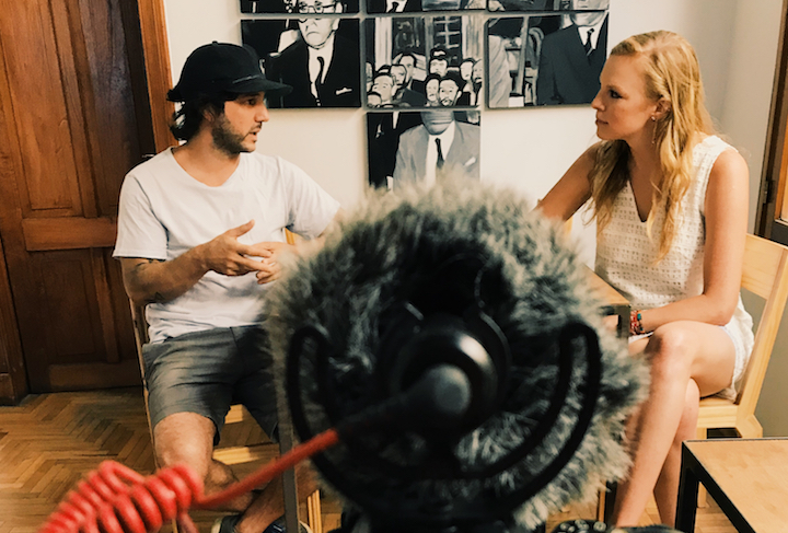 Ariela Kader interviewing artist Marcelo Barchi on Remote Year