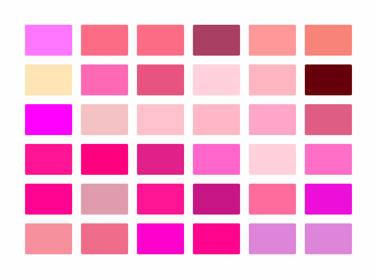 Shades Of Pink 50 Pink Color With HEX Codes Shades Of Pink 50 Pink Color With HEX Codes