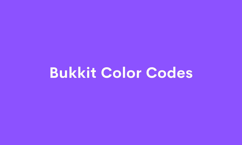 Bukkit Color Codes Copy & Paste
