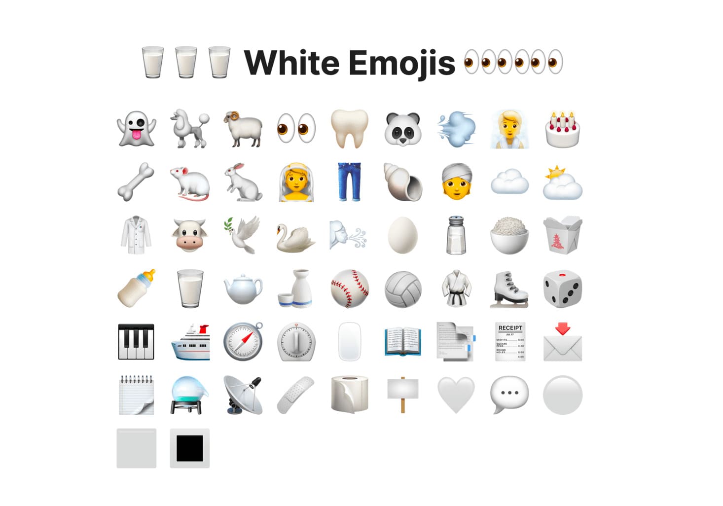 +20 White Emojis Meanings Explained (Copy & Paste]