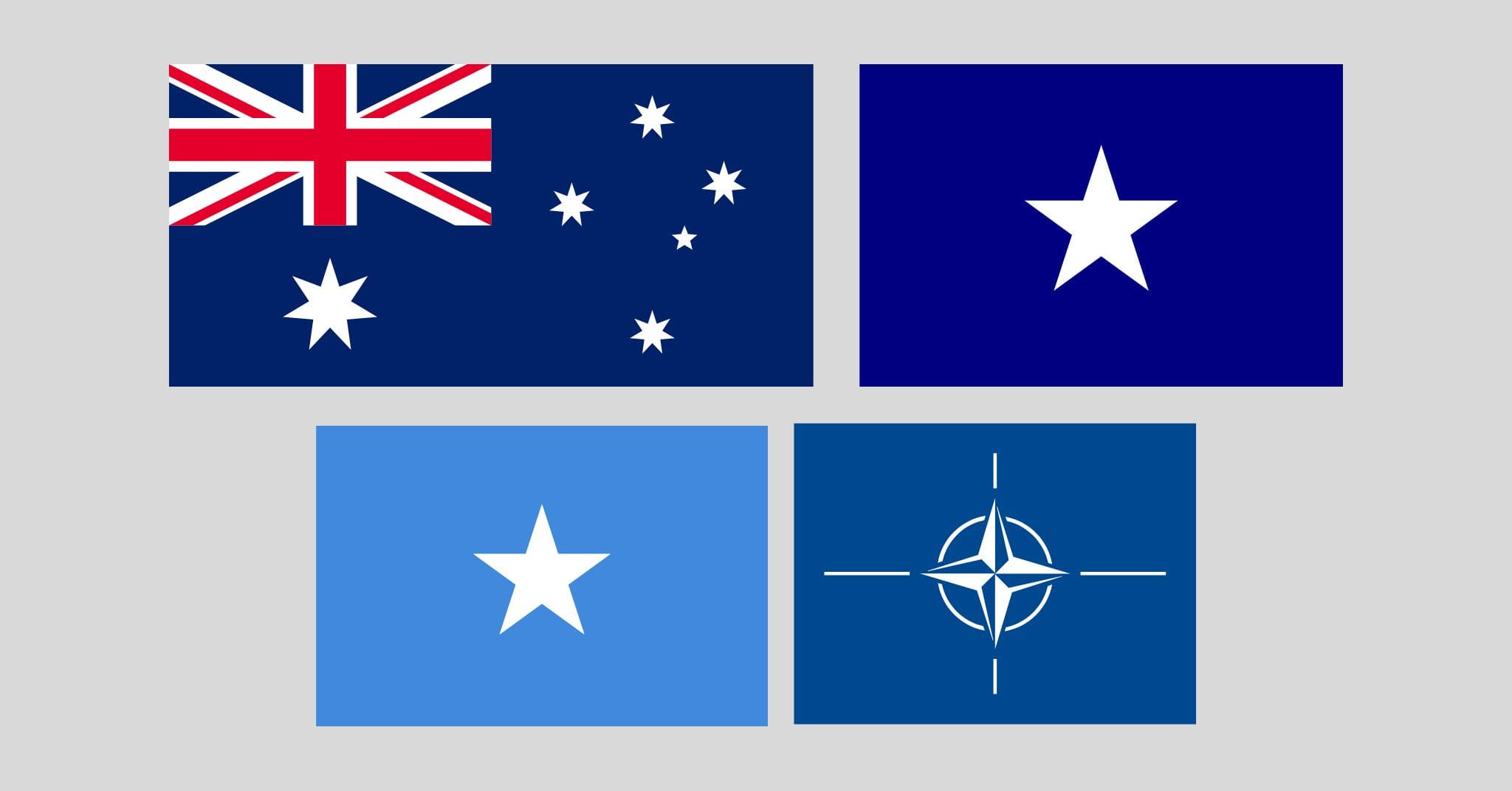 Blue Flag With White Star: +3 Country Flags - Eggradients.com