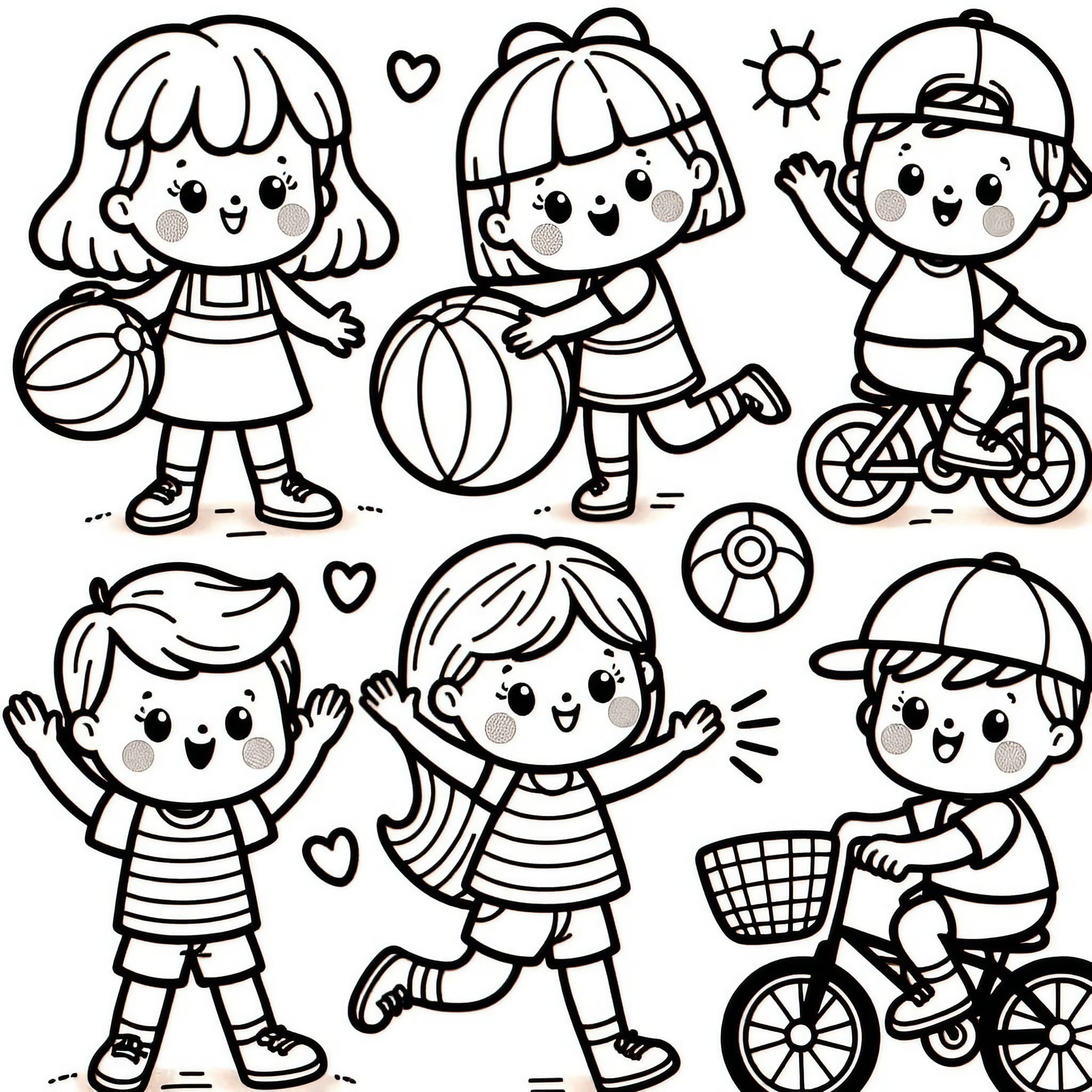 Printable pages featuring various people