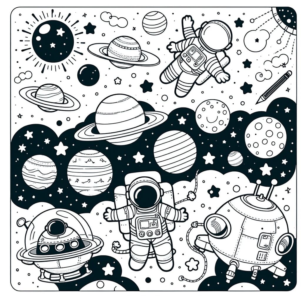 +55 Space Coloring Pages For Free (Printable)