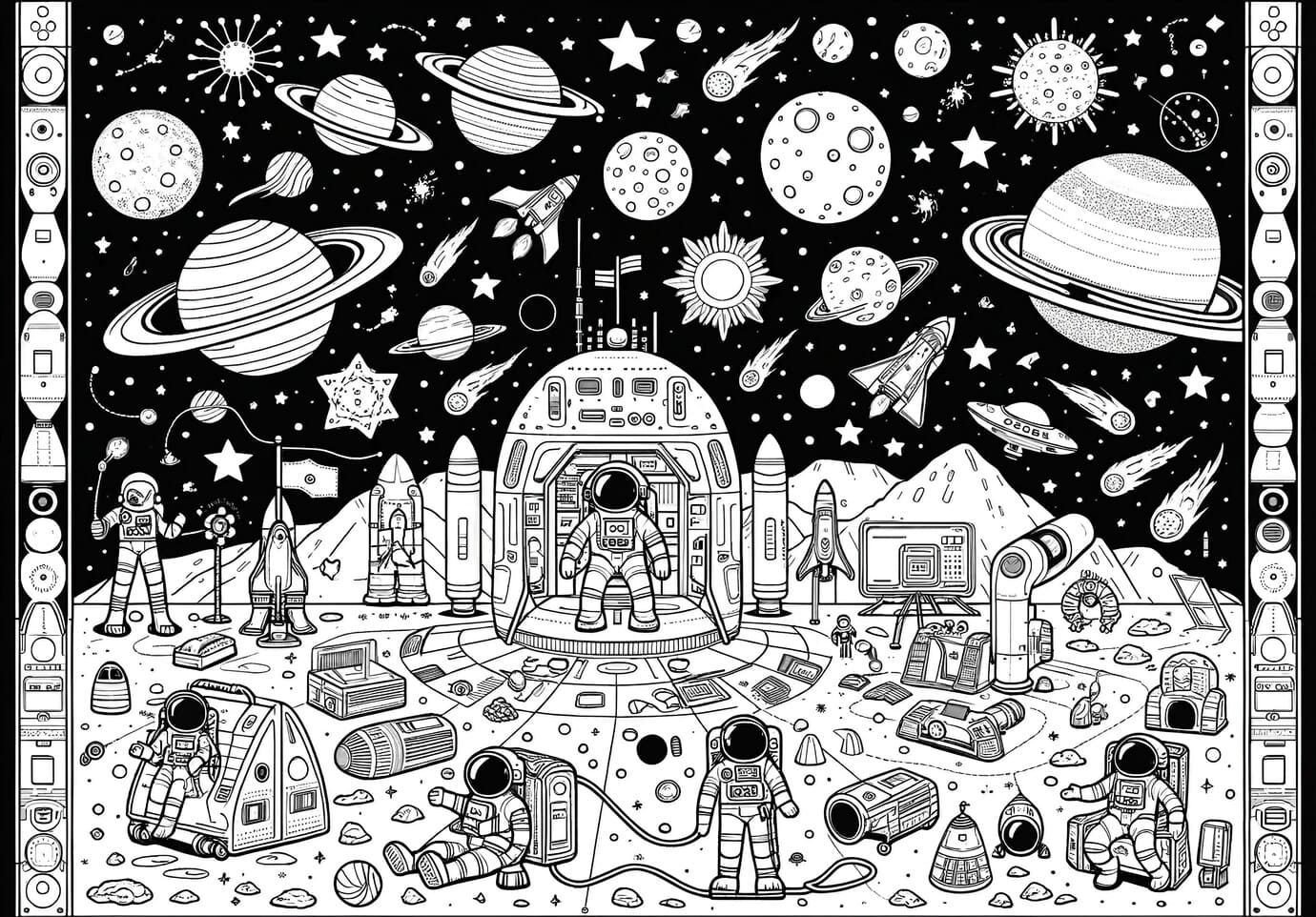 +55 Space Coloring Pages For Free (Printable)