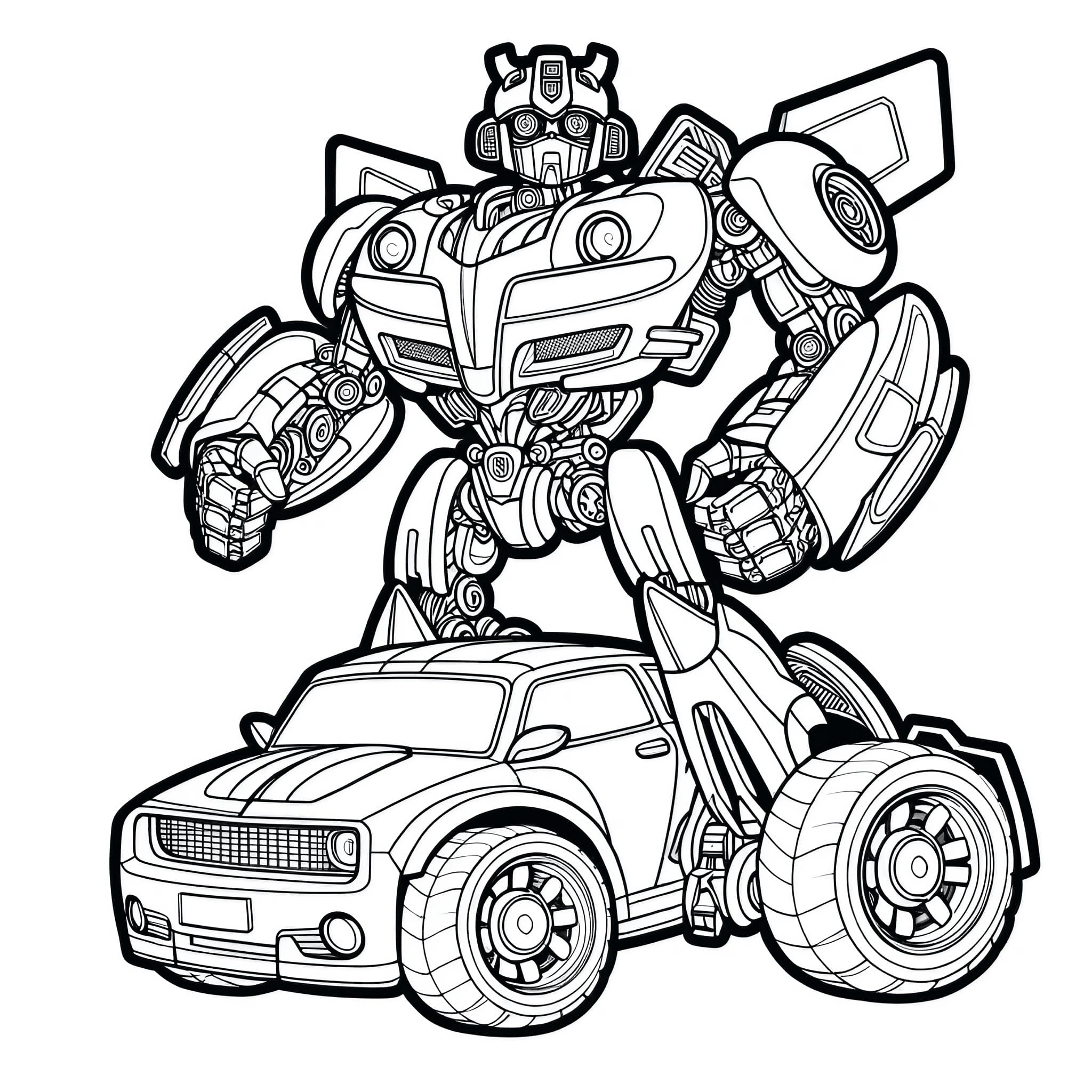 Bumblebee Car Coloring Page