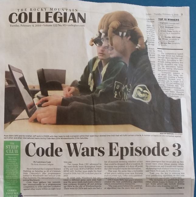 Code Wars Episode 3 printed in newspaper