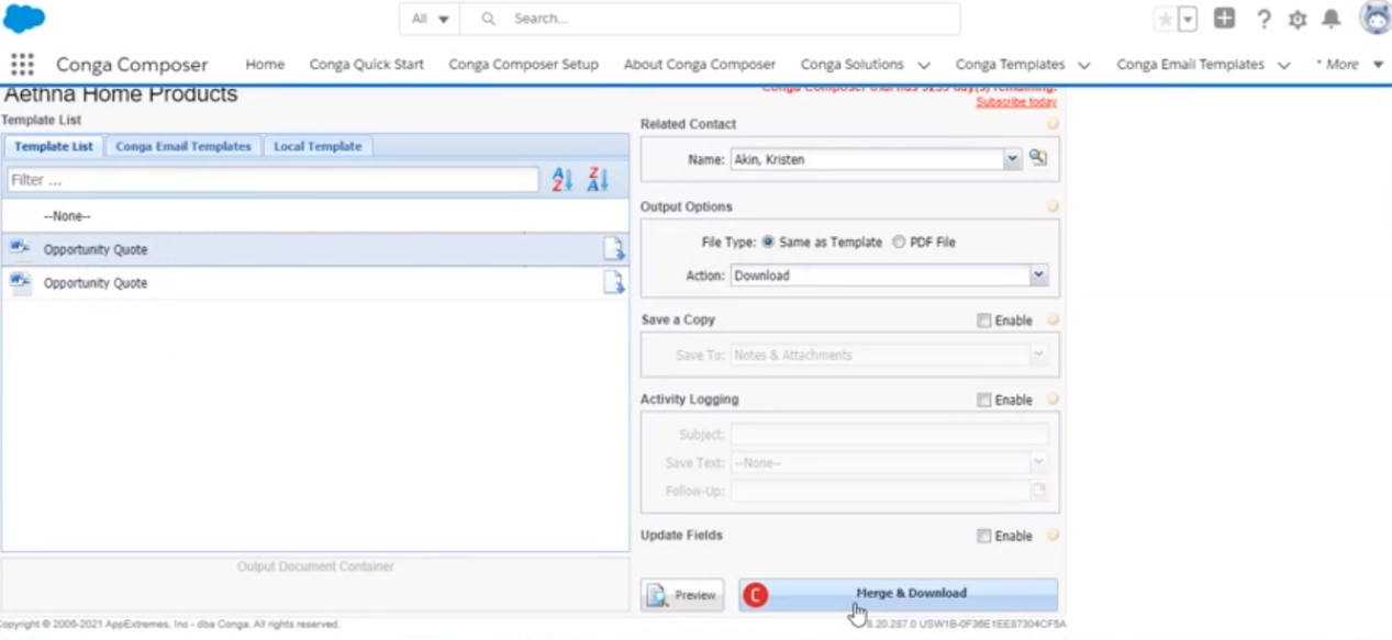 Steps to Create a Quote in Salesforce Using Conga Composer