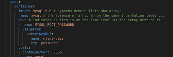 Example YAML markup