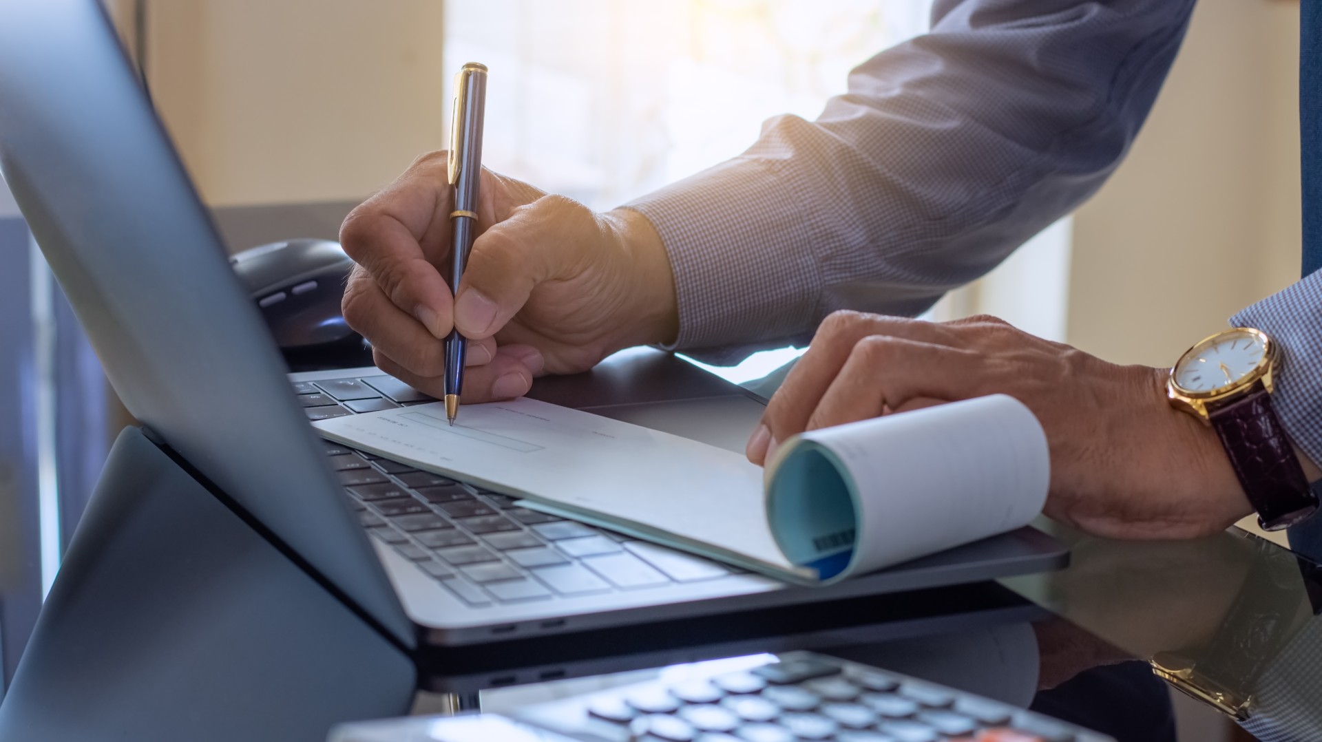 business owner doing payroll