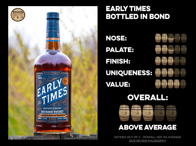 Early Times Bottled in Bond Bourbon (2020) Review Breaking Bourbon