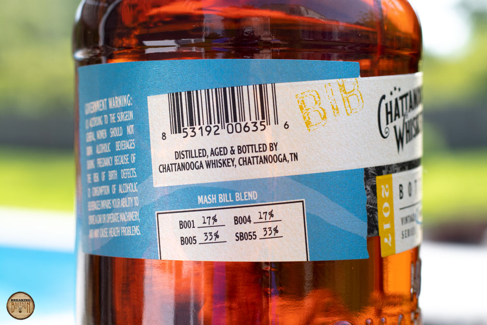Chattanooga Whiskey Bottled in Bond Bourbon Vintage Series Spring 2017