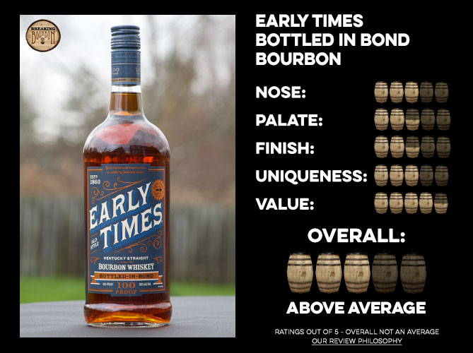 Early Times Bottled in Bond Bourbon Review Breaking Bourbon