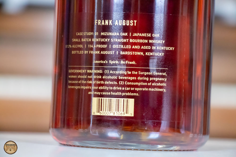 Frank August Case Study 01 Mizunara Japanese Oak Bourbon Review