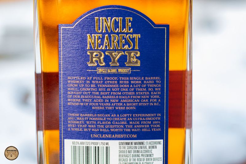 Uncle Nearest Rye Single Barrel Review Breaking Bourbon