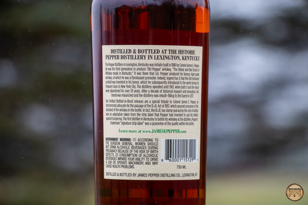 Old Pepper Rye Bottled in Bond Review | Breaking Bourbon