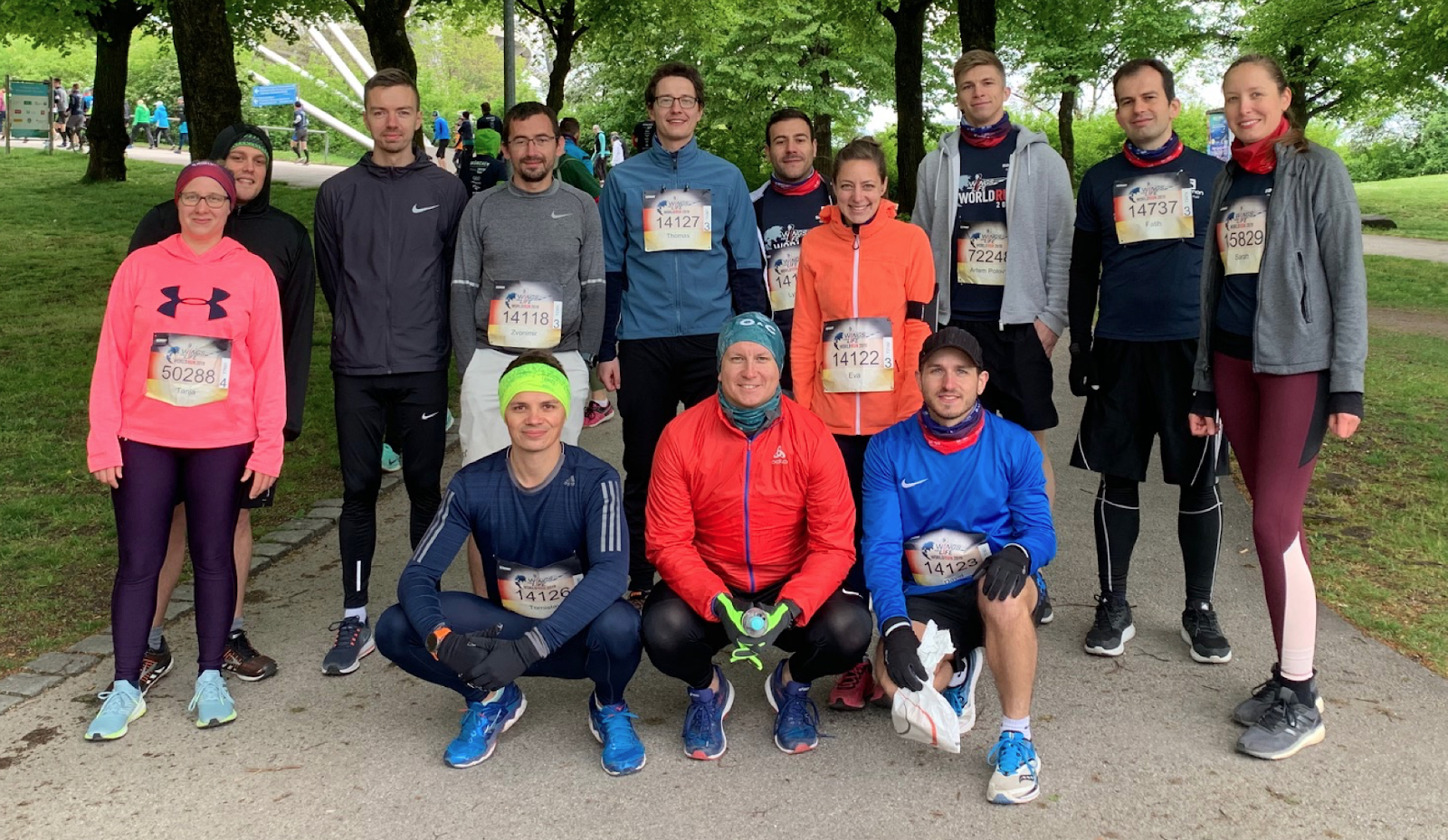 Das Team Comsysto Reply kurz vor dem Start zum Wings for Life World Run 2019