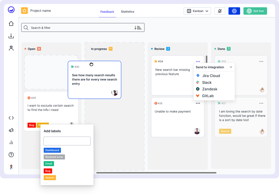 Manage user feedback process to resolve issues faster