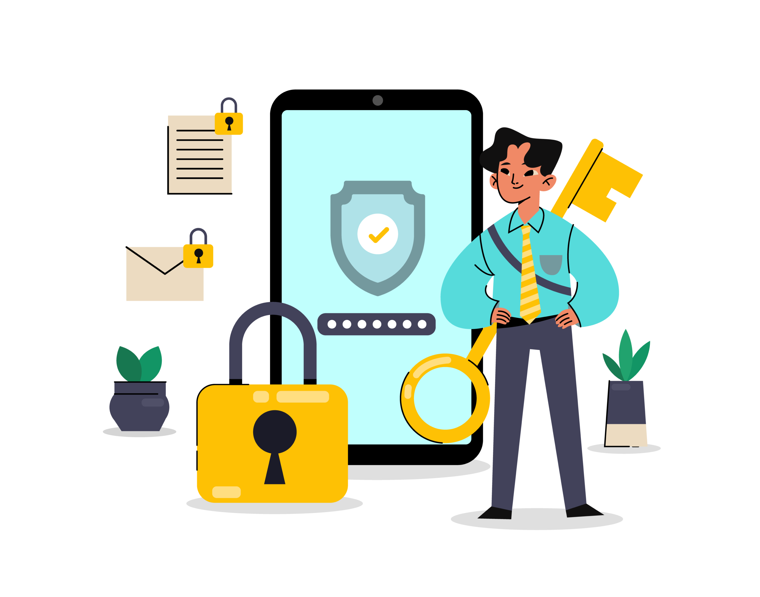 Third party security. Security иллюстрация. безопасность графика. security иллюстрация на белом фоне. data protection illustration.