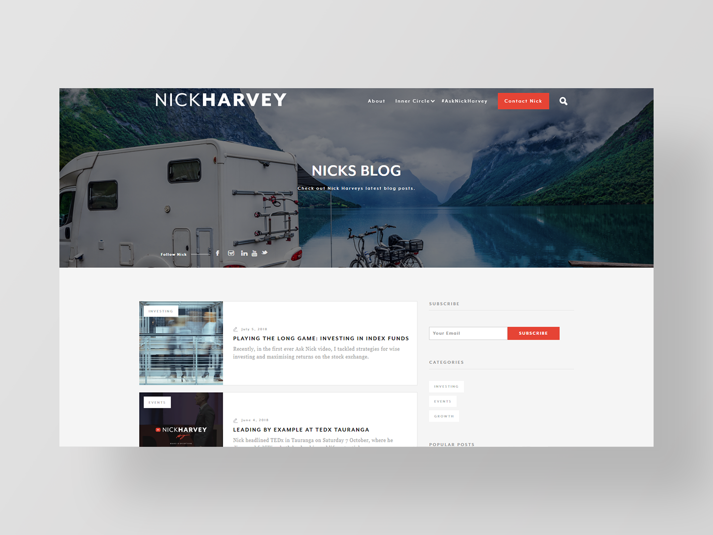 Nick Harvey - Website design by Neon Hive