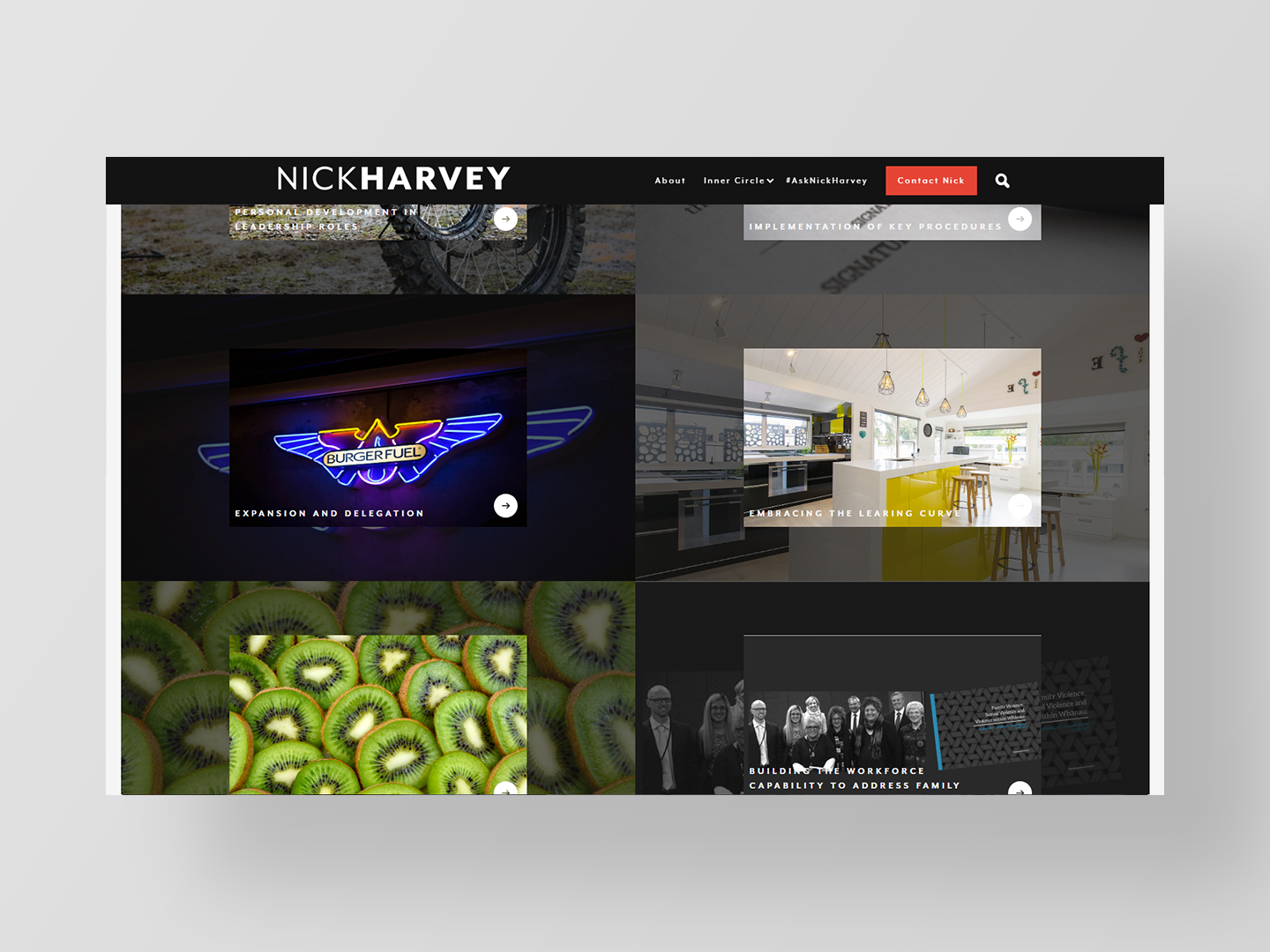 Nick Harvey - Website design by Neon Hive