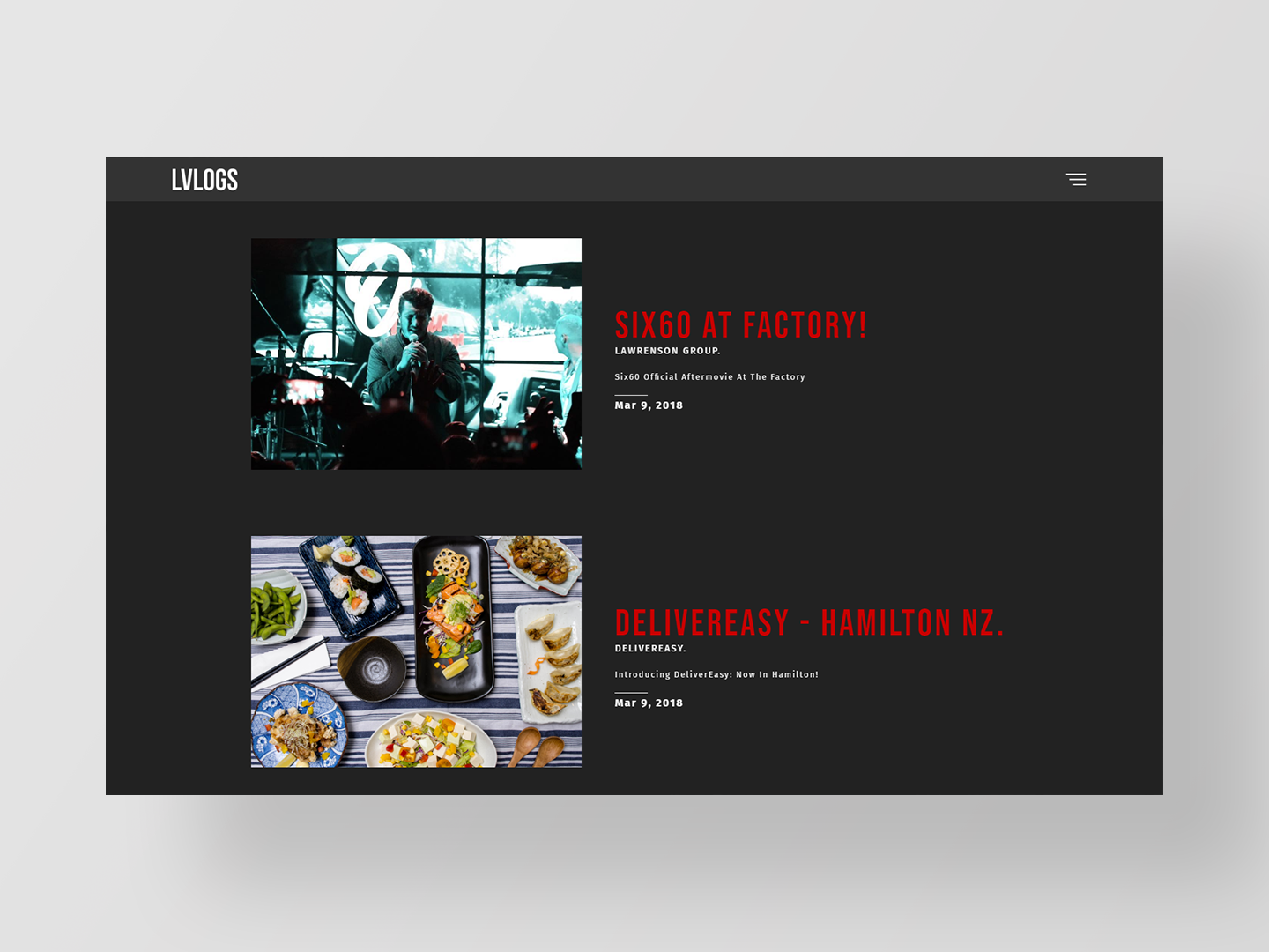 LVlog's new website by Neon Hive