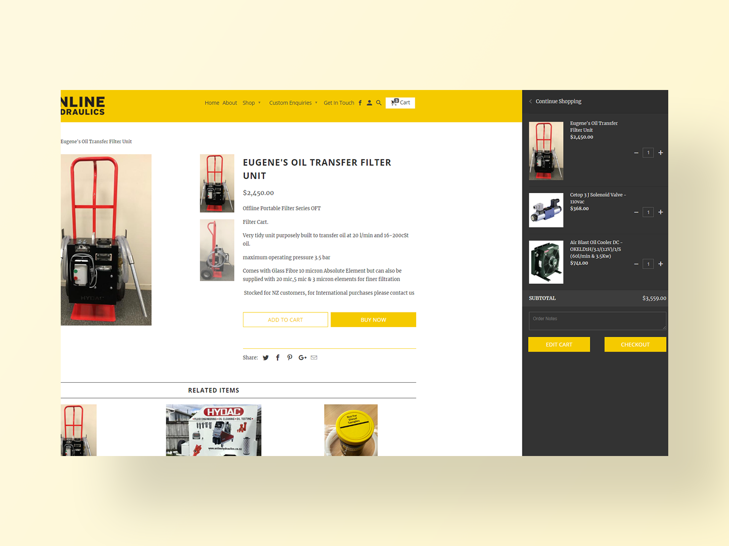 Online Hydraulics new website by Neon Hive