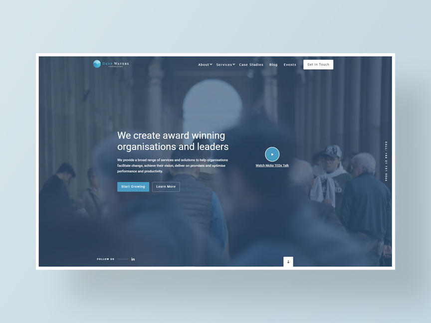 Deep Waters Consultings new website developed by Neon Hive