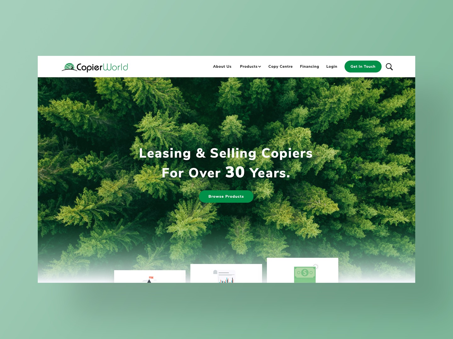 Copier Worlds new website designed and developed by Neon Hive
