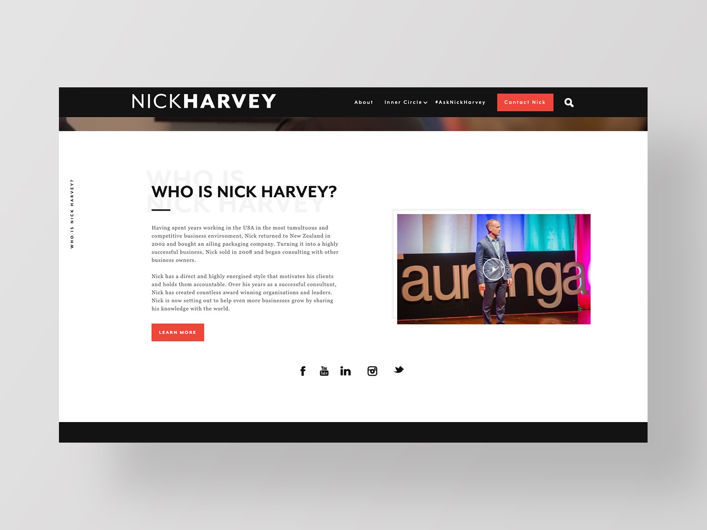Nick Harvey - Website design by Neon Hive