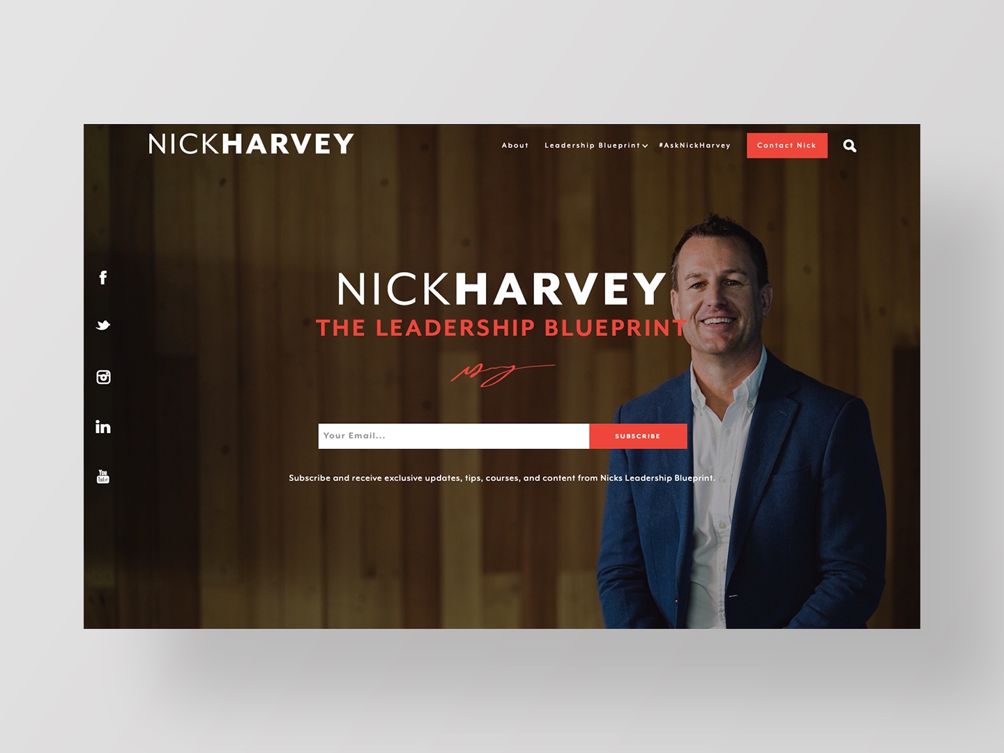Nick Harvey's new website designed and developed by Neon Hive