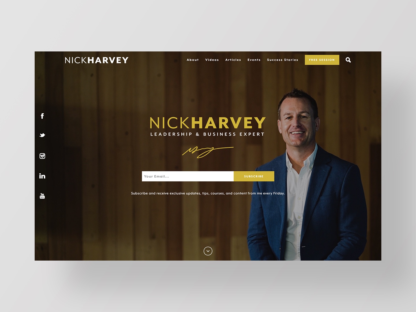 Nick Harvey's new website designed and developed by Neon Hive