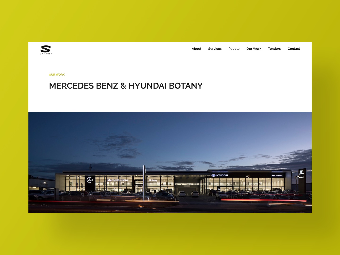 Savory Constructions new website projects page