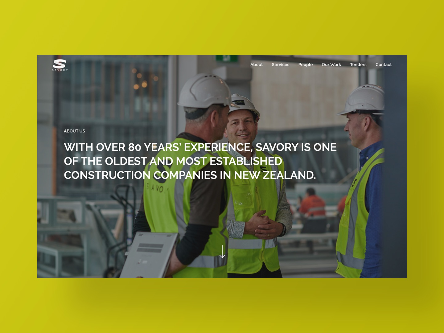 Savory Constructions new website about page