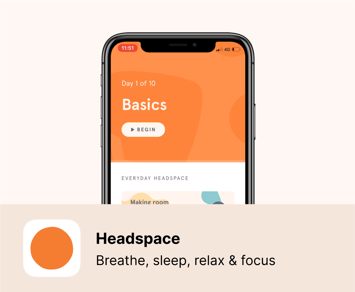 Headspace Personalizing the experience by asking questions and creating habit UI Sources