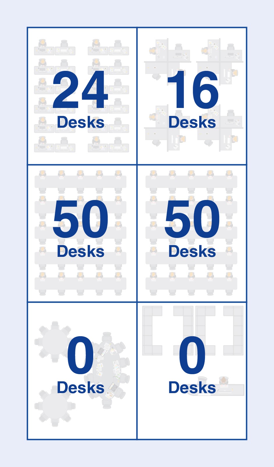 illustration of coworking desk layout