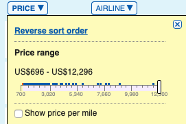ita sorting by price