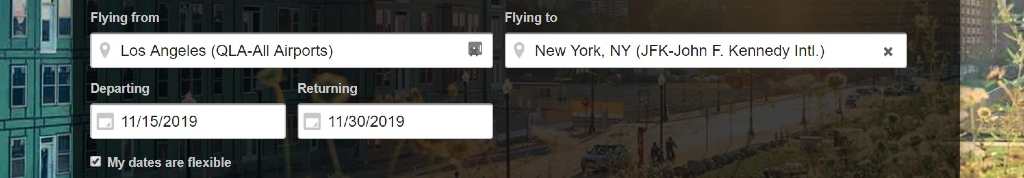 selecting dates on orbitz flights