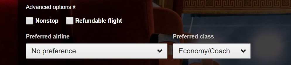 advanced options on orbitz