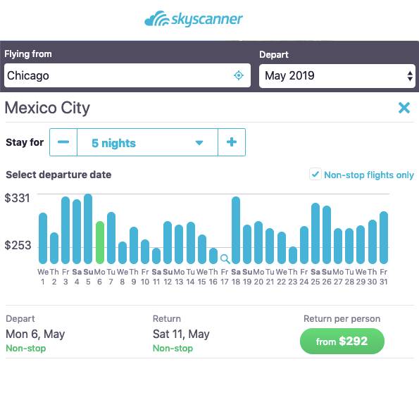 modification de la durée du trajet sur skyscanner