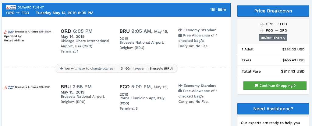 booking flight on skyscanner