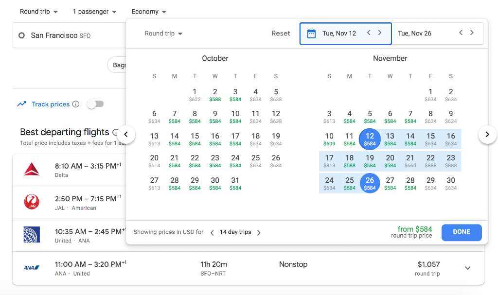 modification des dates sur les vols google